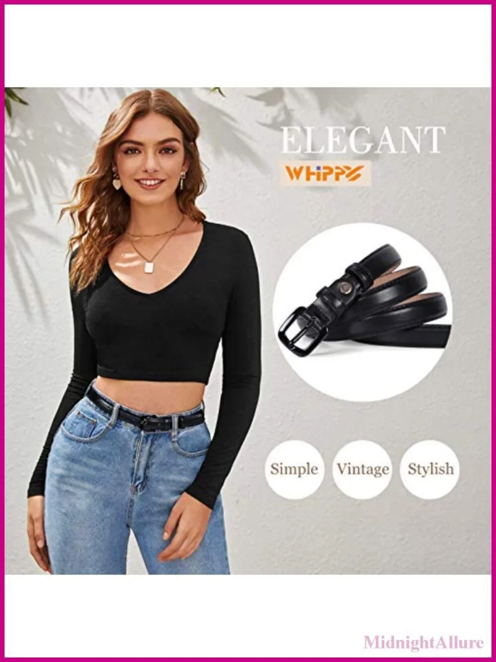 Skinny Leather Belt Thin Waist Pin Buckle for Pants Jeans